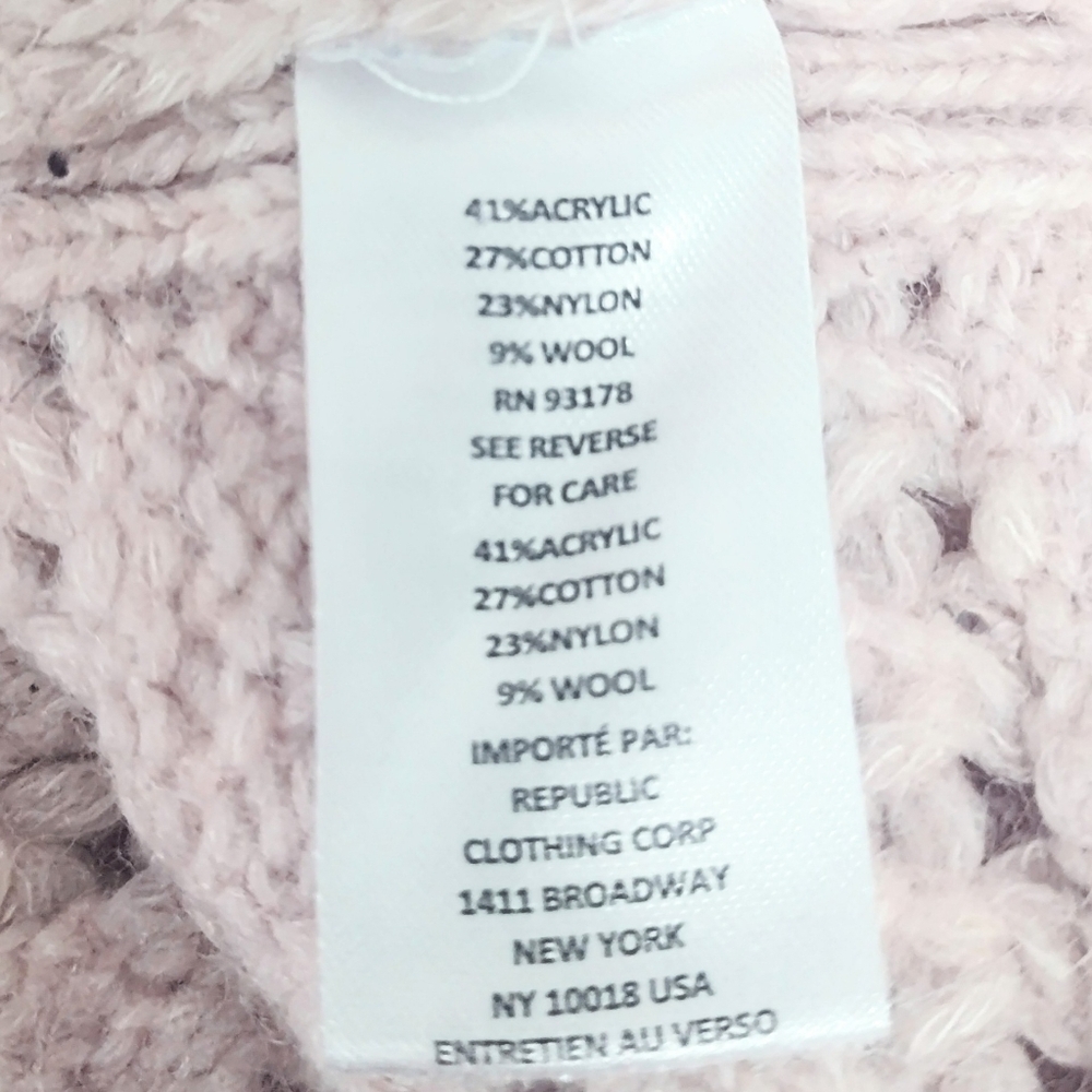 Chelsea & Theodore Women's Pink Crochet Sweater Size XS - Picture 5 of 5